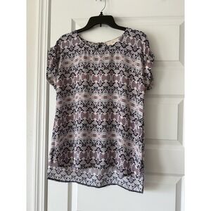 Women's Pink Republic Zip Back Short Sleeve Top Size L